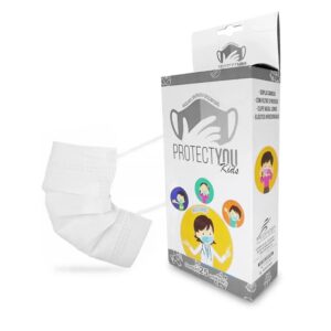 Máscara Descartável Tripla Camada cor Branca 25 Unidades Infantil – ProtectYou
