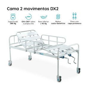 Cama Hospitalar DX2 2 Movimentos até 180 Kg Dellamed2