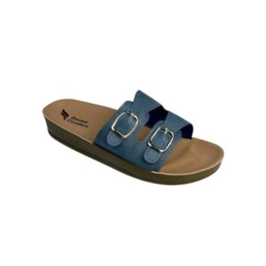 Sandália 2 Fivelas Ortopédica Jeans Doctor Comfort