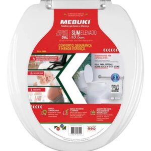 Assento Sanitário Slim Elevado 13,5Cm Mebuki